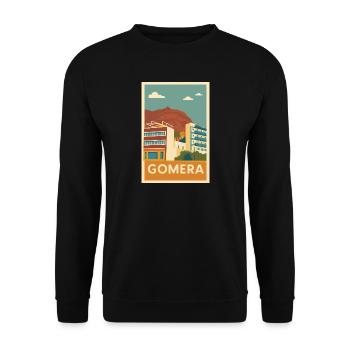 Gomera Inselpanorama - Unisex Pullover - Schwarz - Vorne - Alina (178cm) & Michal (187cm)