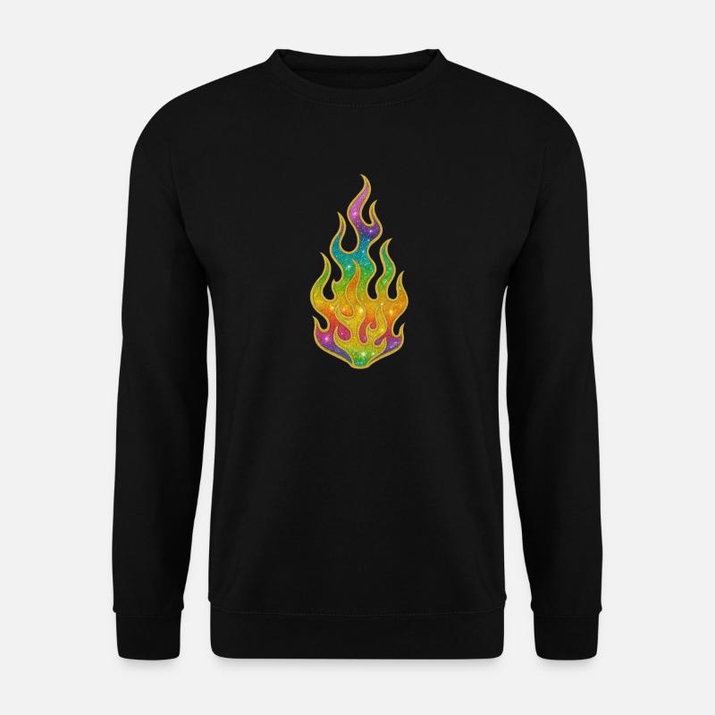 Rainbow Flames Glitter - Unisex Sweatshirt - black