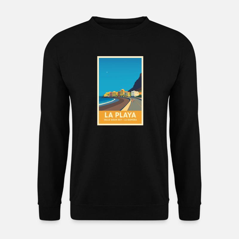 La Playa Affiche Valle Gran Rey - Sweat-shirt Unisexe - noir