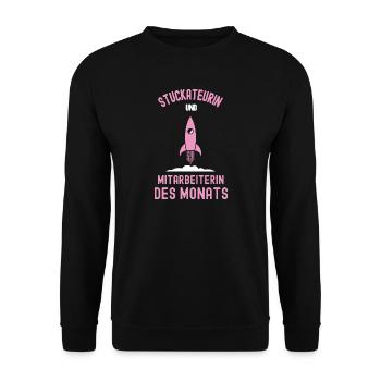 Beste Stuckateurin Mitarbeiterin des Monats - Unisex Pullover - Schwarz - Vorne - Alina (178cm) & Michal (187cm)