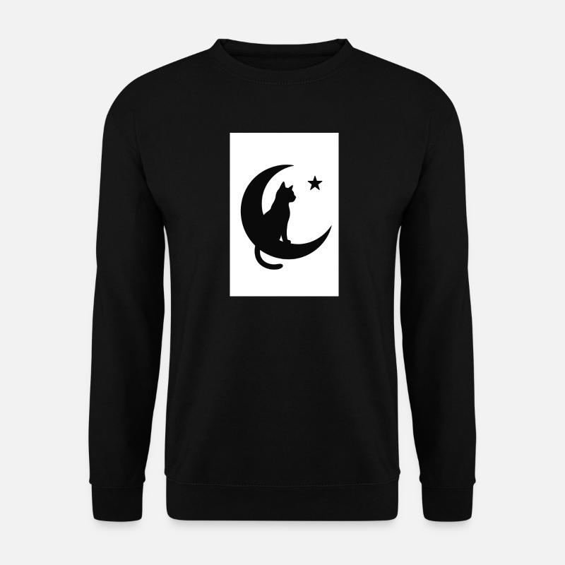 Moon cat on moon shadow - Unisex Sweatshirt - black
