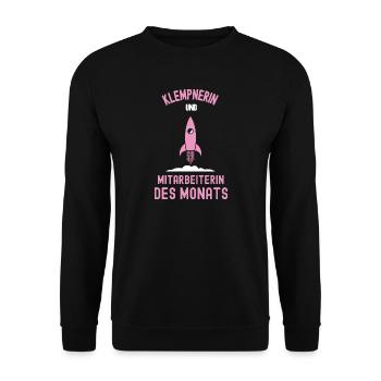 Best Female Plumber Employee of the Month Plumber - Unisex Sweatshirt - black - Front - Alina (178cm) & Michal (187cm)