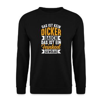 Das Ist Kein Dicker Bauch Das Ist Feinkostgewölbe - Unisex Pullover - Schwarz - Vorne - Alina (178cm) & Michal (187cm)