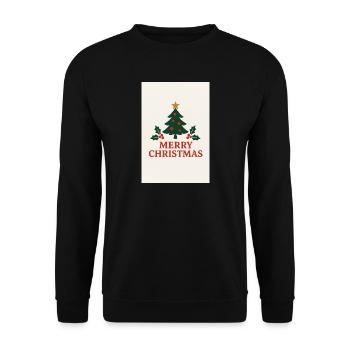 Joyeux Noël Sapin Rétro Rouge et Vert - Sweat-shirt Unisexe - noir - Devant - Alina (178cm) & Michal (187cm)