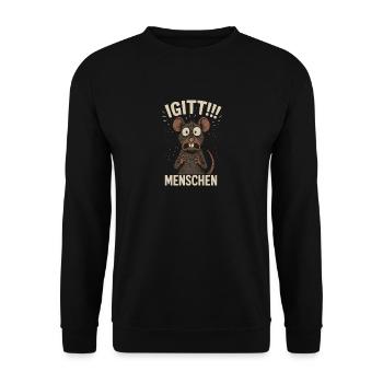 Igitt menschen Ratte lustige maus - Unisex Pullover - Schwarz - Vorne - Alina (178cm) & Michal (187cm)