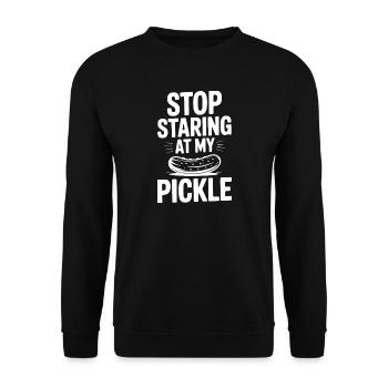 Stop Staring at My Pickle - Unisex Sweatshirt - black - Front - Alina (178cm) & Michal (187cm)