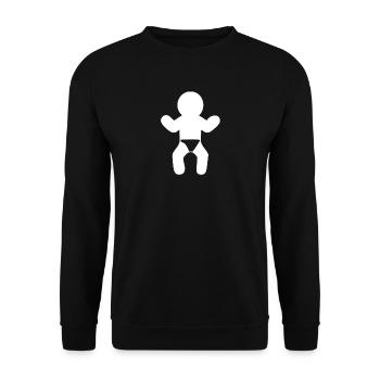 Baby silhouette in diaper - Unisex Sweatshirt - black - Front - Alina (178cm) & Michal (187cm)