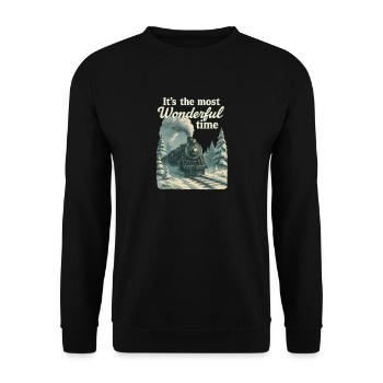 Christmas Polar Express - Unisex Sweatshirt - black - Front - Alina (178cm) & Michal (187cm)