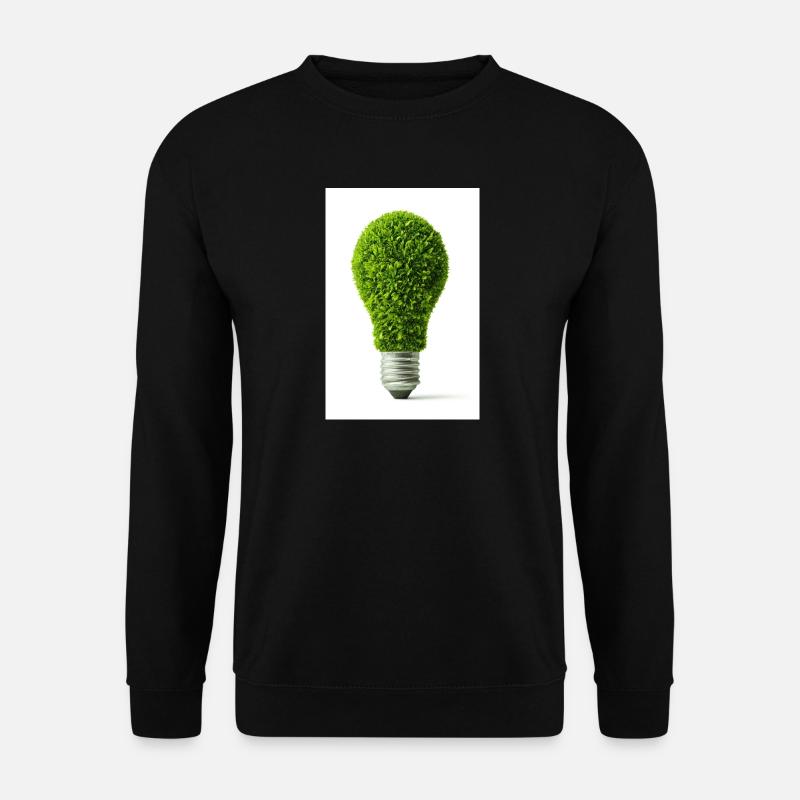 Leafy Glow Light Bulb Design - Unisex Sweatshirt - black