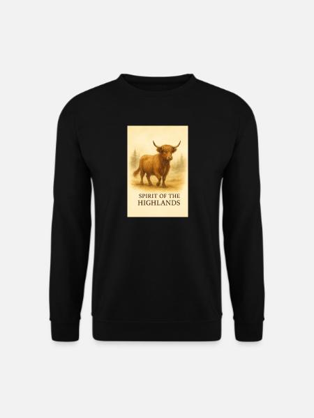 Der Geist der Highlands-Kuh - Unisex Pullover - Schwarz