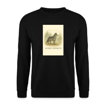 Stiller Machtwolf - Unisex Pullover - Schwarz - Vorne - Alina (178cm) & Michal (187cm)