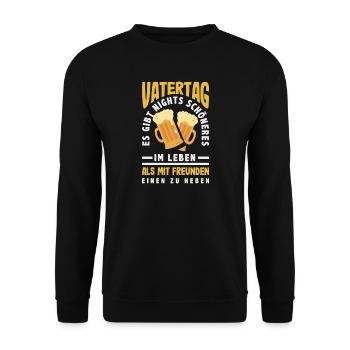 Drôle de cadeau de fête des pères papa bière - Sweat-shirt Unisexe - noir - Devant - Alina (178cm) & Michal (187cm)