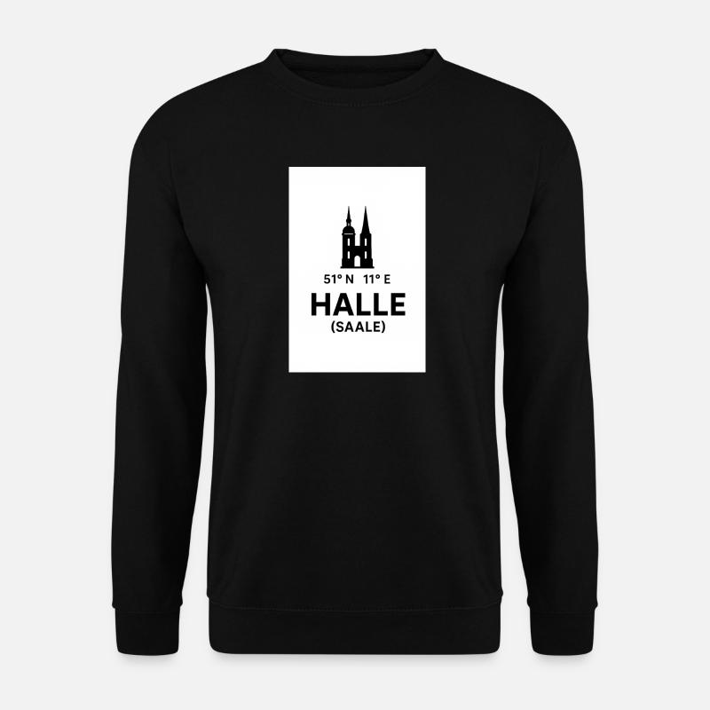 Halle Saale Silhouette Landmark - Unisex Pullover - Schwarz