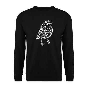 weißer Vogel weiß Geschenk Ornithologen - Unisex Pullover - Schwarz - Vorne - Alina (178cm) & Michal (187cm)