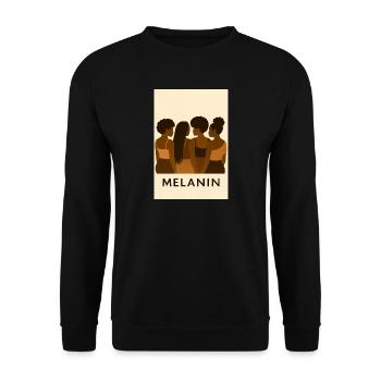 Silhouettes de la Confrérie Mélanine, Art africain - Sweat-shirt Unisexe - noir - Devant - Alina (178cm) & Michal (187cm)
