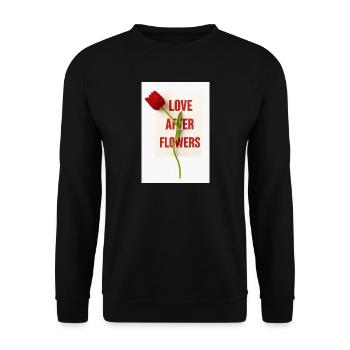 Love After Flowers Tulip Poetics - Unisex Sweatshirt - black - Front - Alina (178cm) & Michal (187cm)