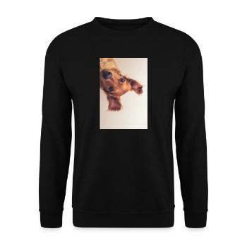 Curious Pup Portrait - Unisex Sweatshirt - black - Front - Alina (178cm) & Michal (187cm)