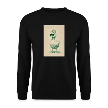 Canard turban vintage - Sweat-shirt Unisexe - noir - Devant - Alina (178cm) & Michal (187cm)