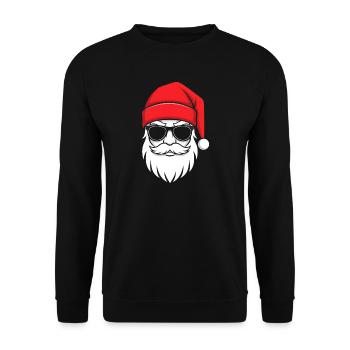 Cooler Santa mit Bart und Sonnenbrille - Unisex Pullover - Schwarz - Vorne - Alina (178cm) & Michal (187cm)