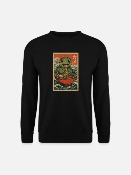 Kame Ramen Vintage Welle - Unisex Pullover - Schwarz
