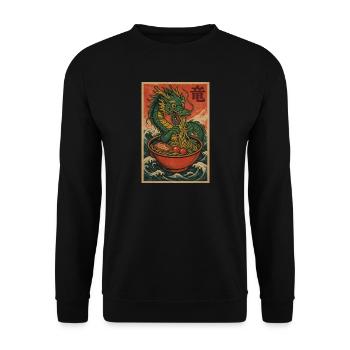 Dragon noodle in wavy wood - Unisex Sweatshirt - black - Front - Alina (178cm) & Michal (187cm)