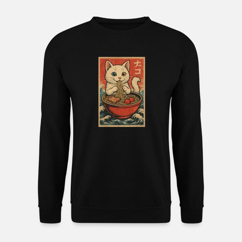 Cat Frames Ukiyo-E Retro - Unisex Sweatshirt - black