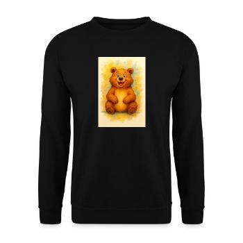 Joy Bear in Watercolor - Unisex Sweatshirt - black - Front - Alina (178cm) & Michal (187cm)