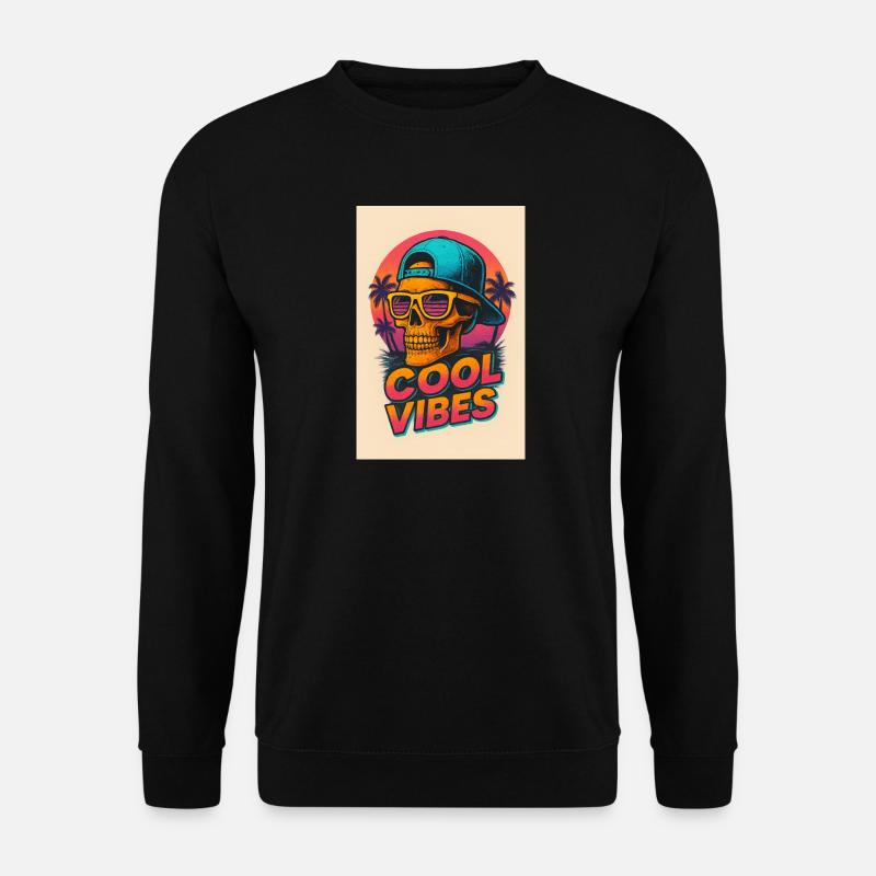 Vibrations tropicales de Crâne Néon - Sweat-shirt Unisexe - noir