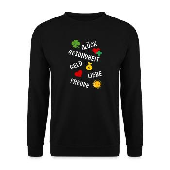 Lucky Shamrock Lucky Charm Congratulations - Unisex Sweatshirt - black - Front - Alina (178cm) & Michal (187cm)