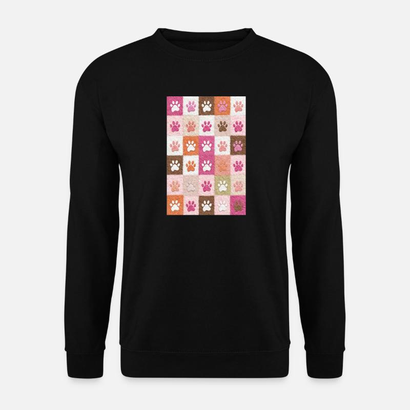 Pawprint Patchwork Plush Squares - Unisex Sweatshirt - black