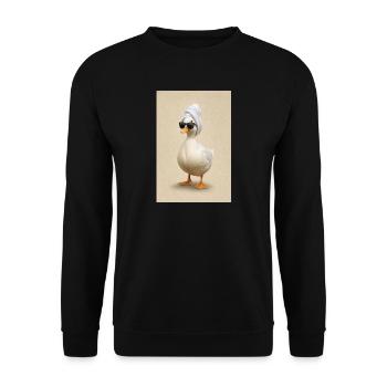Spa-Ente mit Handtuch, Turban und Sonnenbrille - Unisex Pullover - Schwarz - Vorne - Alina (178cm) & Michal (187cm)