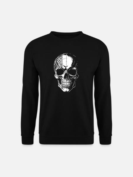 Skull with Celtic Tribal - Unisex Sweatshirt - black