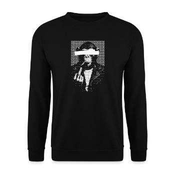 Singe criminel les yeux bandés - Sweat-shirt Unisexe - noir - Devant - Alina (178cm) & Michal (187cm)