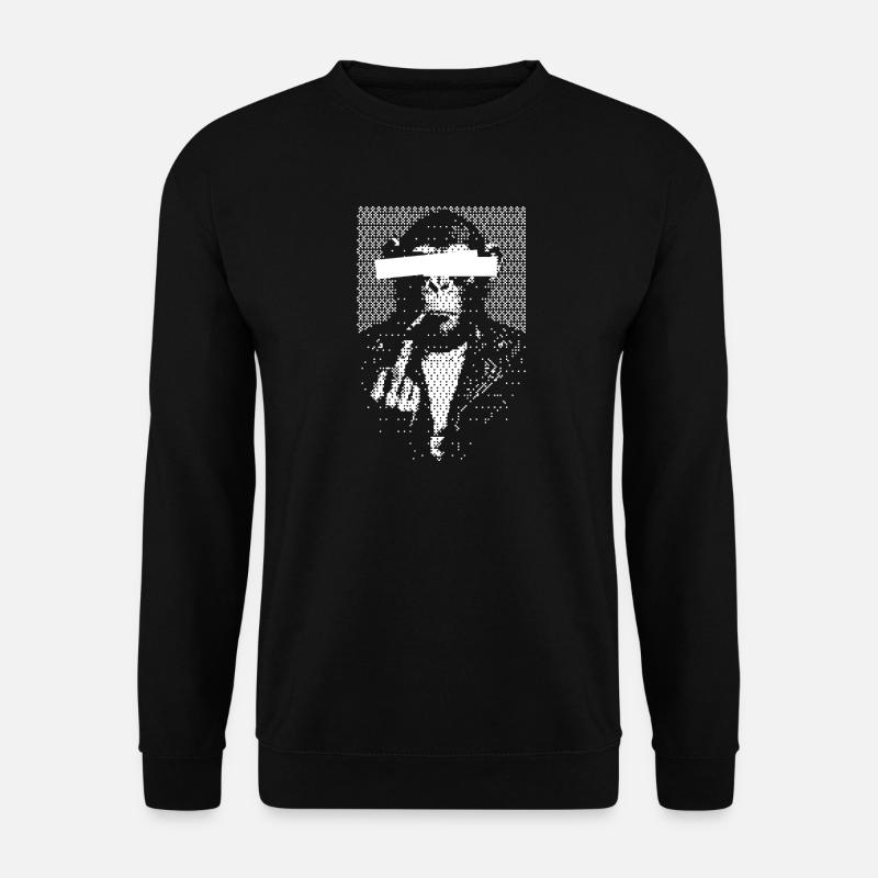 Augenbindeter Affenkrimineller - Unisex Pullover - Schwarz