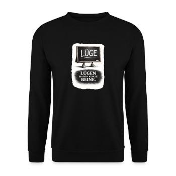 Les mensonges ont les jambes courtes – dire - Sweat-shirt Unisexe - noir - Devant - Alina (178cm) & Michal (187cm)