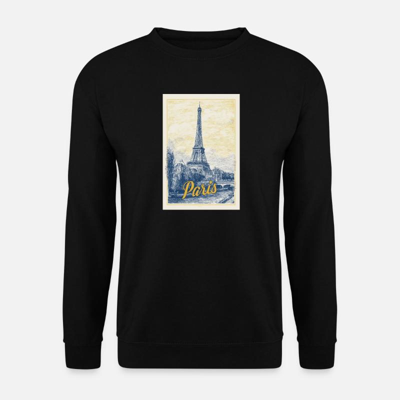 Paris Eiffel Blueprint - Unisex Sweatshirt - black