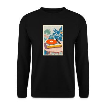 Tropical Turntable Vibe - Unisex Sweatshirt - black - Front - Alina (178cm) & Michal (187cm)