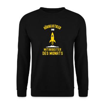 Hearing Aid Acoustician Employee of the Month Hearing Acoustics - Unisex Sweatshirt - black - Front - Alina (178cm) & Michal (187cm)