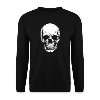Skull Contrast Print - Unisex Sweatshirt - black - Front - Alina (178cm) & Michal (187cm)