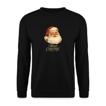 Santa Clause Merry Christmas Ho ho ho - Unisex Pullover - Schwarz - Vorne - Alina (178cm) & Michal (187cm)