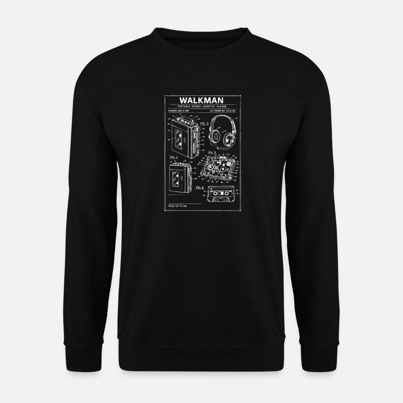 Walkman Blueprint Schematic - Unisex Sweatshirt - black