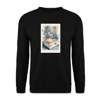 Rétro Bloom Vinyl Dream - Sweat-shirt Unisexe - noir - Devant - Alina (178cm) & Michal (187cm)