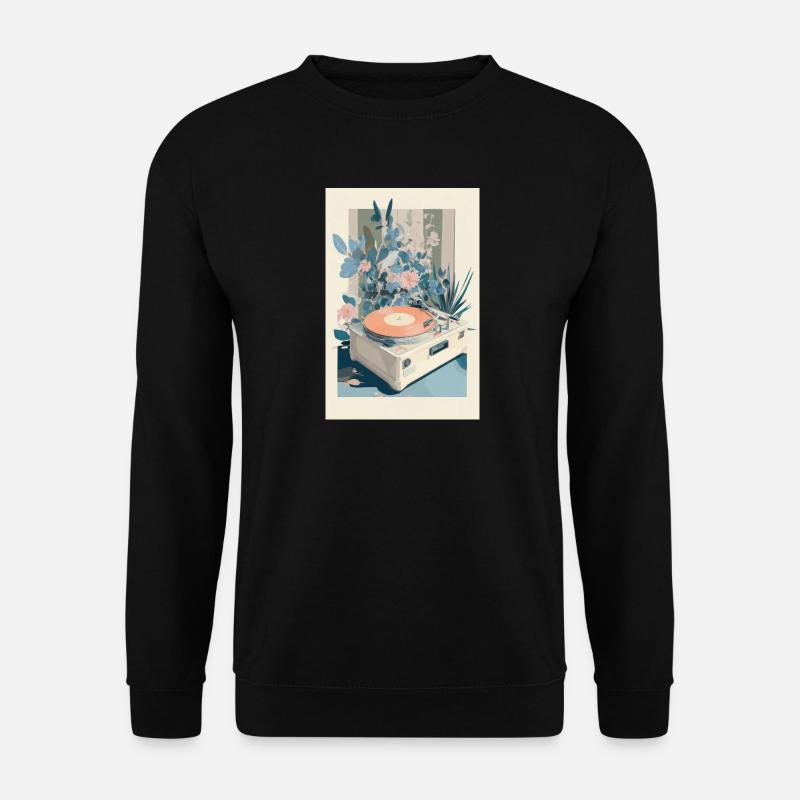 Retro Bloom Vinyl Dream - Unisex Sweatshirt - black