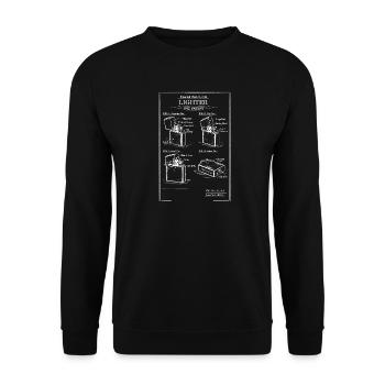 Vintage Lighter Patent Blueprint - Unisex Sweatshirt - black - Front - Alina (178cm) & Michal (187cm)