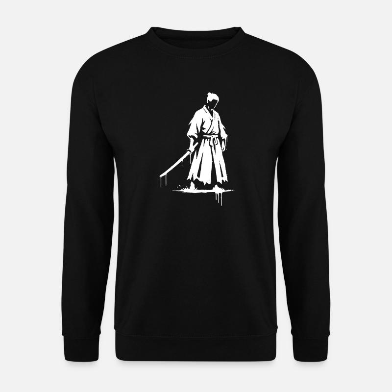 Trauriger Ronin Samurai Krieger graffiti - Unisex Pullover - Schwarz