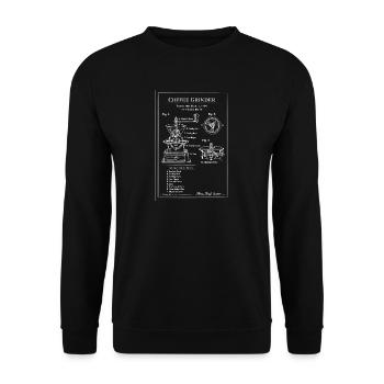 Vintage Kaffeemühle-Bauplan - Unisex Pullover - Schwarz - Vorne - Alina (178cm) & Michal (187cm)