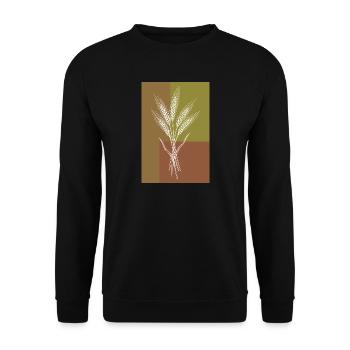 Art en lignes d’épis de blé – Motif de la nature - Sweat-shirt Unisexe - noir - Devant - Alina (178cm) & Michal (187cm)