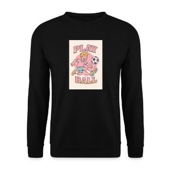 Jouer au football : motif rétro de dessin animé - Sweat-shirt Unisexe - noir - Devant - Alina (178cm) & Michal (187cm)