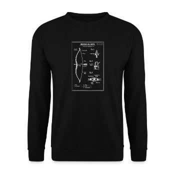 Mittelalterliche Bogenzeichnung - Unisex Pullover - Schwarz - Vorne - Alina (178cm) & Michal (187cm)