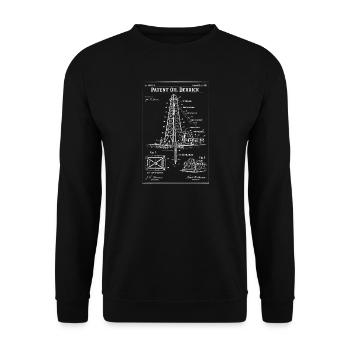 Brevet du plan du déroulement de la tour pétrolière - Sweat-shirt Unisexe - noir - Devant - Alina (178cm) & Michal (187cm)